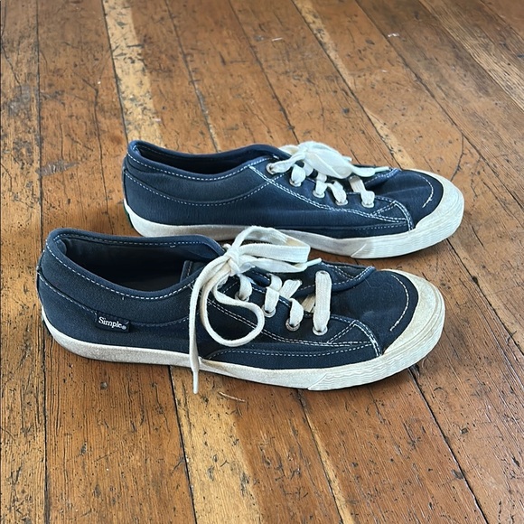 Simple Men’s 8 M navy blue canvas sneakers shoes - Picture 1 of 6